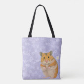 Kute kleine hamster met een bloem tote bag (Achterkant)