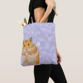 Kute kleine hamster met een bloem tote bag (Dichtbij)