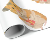 Kute kleine hamster met een kerstcadeautje cadeaupapier (Rol Hoek)