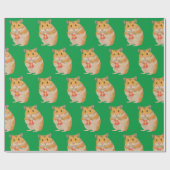 Kute kleine hamster met kerstcadeau 2 cadeaupapier (Vlak)