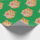 Kute kleine hamster met kerstcadeau 2 cadeaupapier (Hoek)