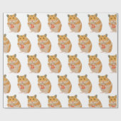 Kute kleine hamster met kerstcadeau 3 cadeaupapier (Vlak)