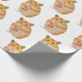 Kute kleine hamster met kerstcadeau 3 cadeaupapier (Hoek)
