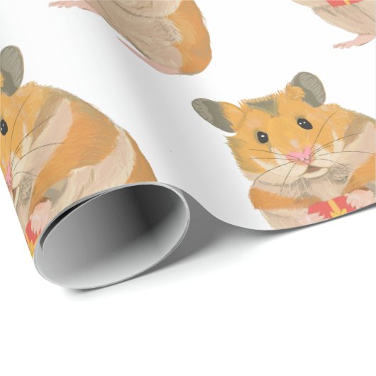 Kute kleine hamster met kerstcadeau 3 cadeaupapier (Rol Hoek)
