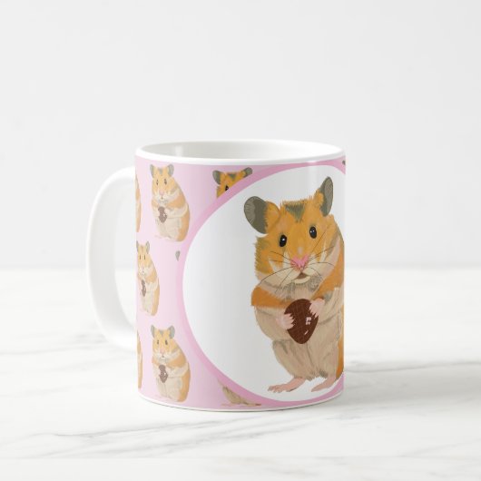 Kute kleine hamster met paaseieren koffiemok (Voorkant links)