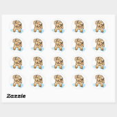 Kute kleine handgetekende Puppy Dog Ronde Sticker (Vel)