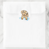 Kute kleine handgetekende Puppy Dog Ronde Sticker (Tas)