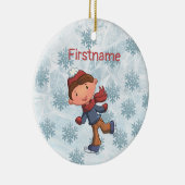 Kute kleine jongen schaatsen ornament (Rechts)