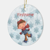 Kute kleine jongen schaatsen ornament (Links)
