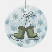 Kute kleine jongen schaatsen ornament (Achterkant)