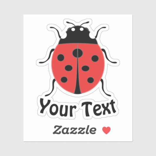 Kute kleine ladybug geeft succes en fortuin! sticker (Vel)