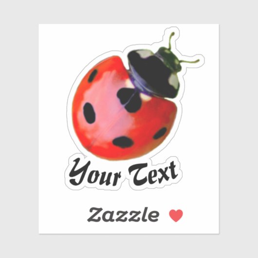 Kute kleine ladybug geeft succes en fortuin! sticker (Vel)