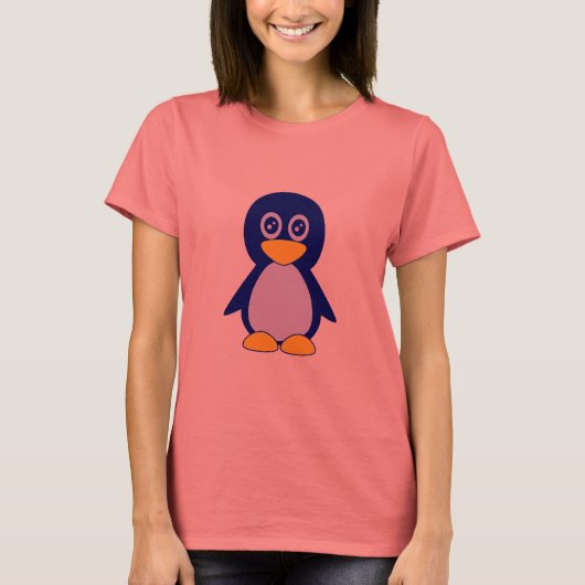 Kute kleine marineblauwe pinguïn t-shirt (Voorkant)