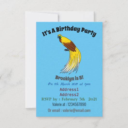 Kute kleine vogel met paradijse illustratie kaart (Voorkant)