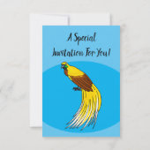 Kute kleine vogel met paradijse illustratie kaart (Achterkant)