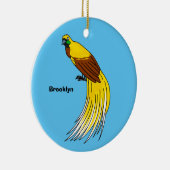 Kute kleine vogel met paradijse illustratie keramisch ornament (Rechts)