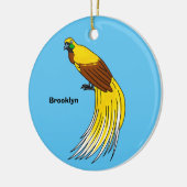 Kute kleine vogel met paradijse illustratie keramisch ornament (Links)