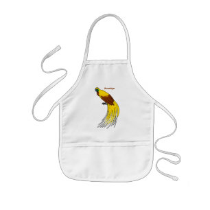 Kute kleine vogel met paradijse illustratie kinder schort