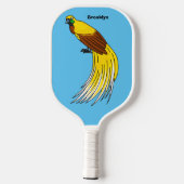 Kute kleine vogel met paradijse illustratie pickleball paddle (Achterkant)