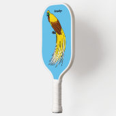 Kute kleine vogel met paradijse illustratie pickleball paddle (Links)