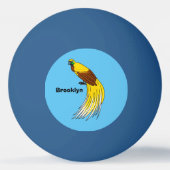 Kute kleine vogel met paradijse illustratie pingpongbal (Achterkant)