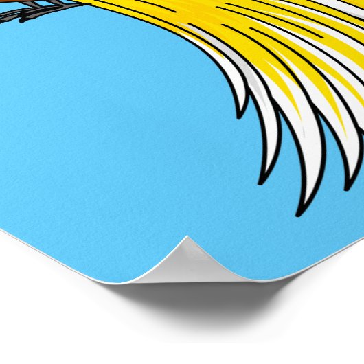 Kute kleine vogel met paradijse illustratie poster (Hoek)