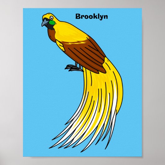 Kute kleine vogel met paradijse illustratie poster (Voorkant)