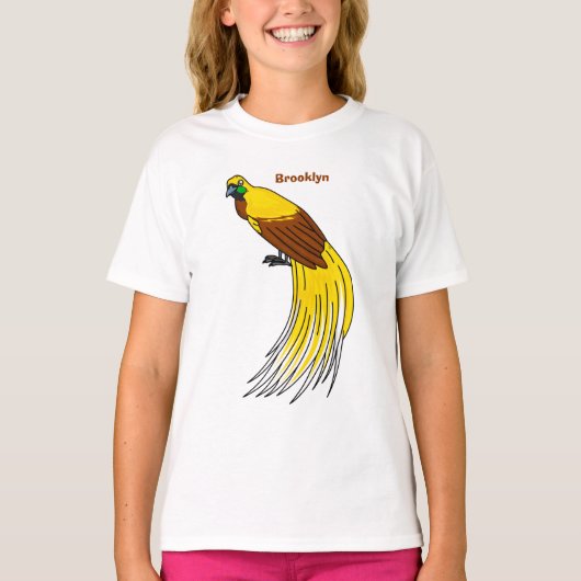 Kute kleine vogel met paradijse illustratie t-shirt (Voorkant)