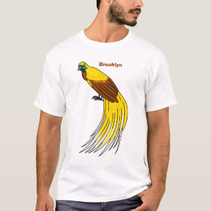 Kute kleine vogel met paradijse illustratie t-shirt