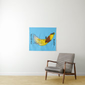 Kute kleine vogel met paradijse illustratie wandkleed (In Situ (horizontaal))