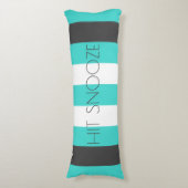 Kute kleur gestreept grijs en blauw patroon met te lichaamskussen (Voorkant Verticaal)