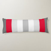 Kute kleur gestreept grijs en rood met tekst lichaamskussen (Achterkant)