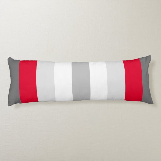 Kute kleur gestreept grijs en rood met tekst lichaamskussen (Achterkant)