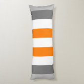 Kute kleur gestript grijs en Oranje met tekst Lichaamskussen (Achterkant (Verticaal))
