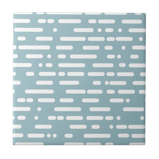 Kute kleuren lichtblauw en wit l Abstract Modern Tegeltje (Voorkant)