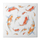 Kute kleuren oranje en witte Japanse vis Koi Tegeltje (Voorkant)