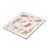 Kute kleuren oranje en witte Japanse vis Koi Tegeltje (Zijkant)