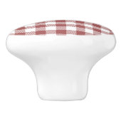 Kute kleuren rood en witte textuur plaid dresser keramische knop (Zijkant)