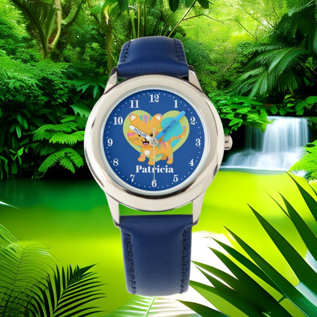 Kute kleuren tijgerliefde toevoegen naam horloge (Creator heeft geüpload)