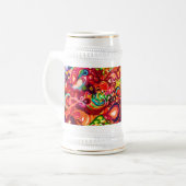 Kute kleurige abstracte zwenkverf bierpul (Voorkant links)