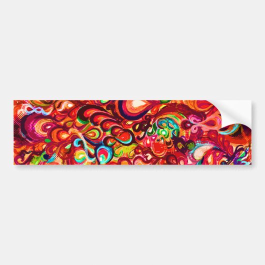 Kute kleurige abstracte zwenkverf bumpersticker (Voorkant)
