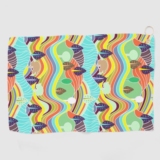 Kute kleurige bospatronen automagneet golfhanddoek (Horizontaal)