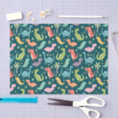 Kute kleurige dinosaurussen bij nacht tissuepapier (Craft)