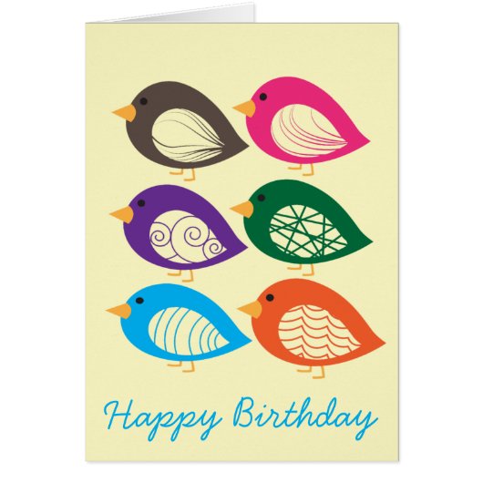 Kute kleurige irky vogels (Voorkant)