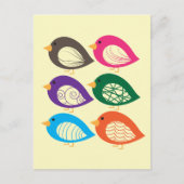 Kute kleurige irky vogels briefkaart (Voorkant)