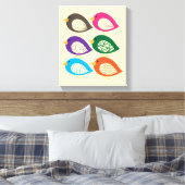 Kute kleurige irky vogels canvas afdruk (Insitu (Slaapkamer))
