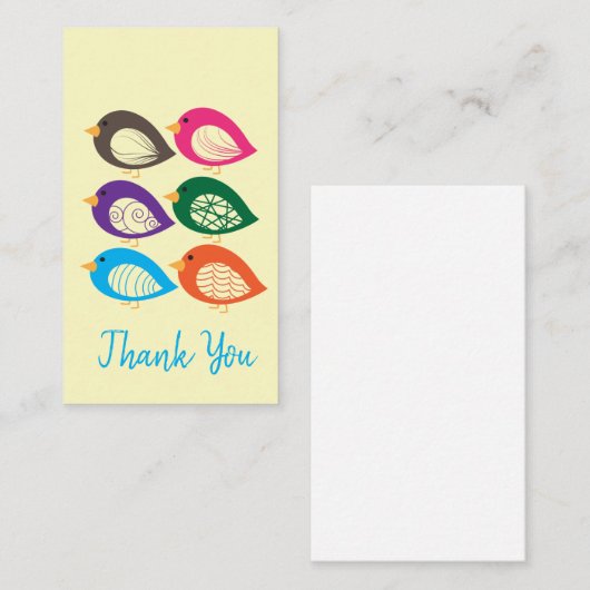 Kute kleurige irky vogels notitiekaartje (Voorkant / Achterkant)