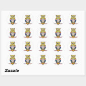 Kute kleurige ovale - wit ronde sticker (Vel)