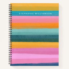 Kute kleurige streekstrepjes voor Waterverf Notitieboek