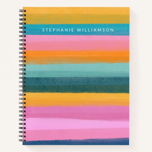 Kute kleurige streekstrepjes voor Waterverf Notitieboek (Voorkant)